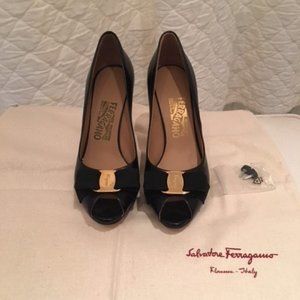 Salvatore Ferragamo Peep Toe Pump